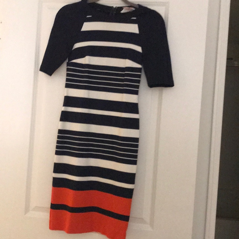 Michael Kors striped midi w/ back invisible zipper